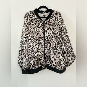 Leopard print bomber